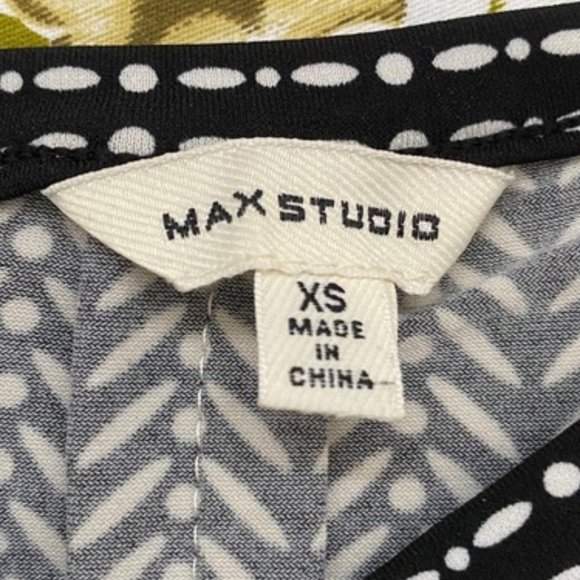 Max Studio Size XS Sleeveless Black Patterned Dress - Picture 6 of 8
